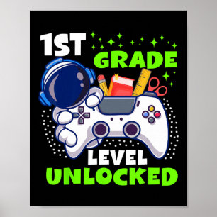 Affiche Retour à l'école Niveau 1ère année débloqué Gamer