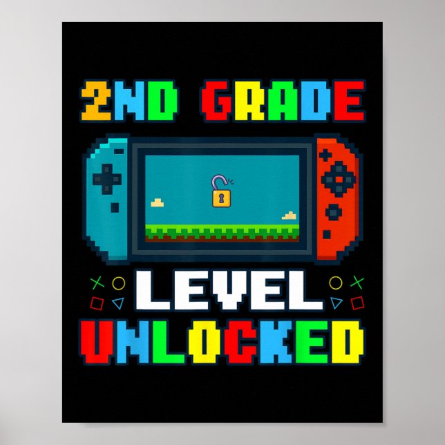 Affiche Retour à l'école Niveau 2e année Débloqué Enfants  (Devant)