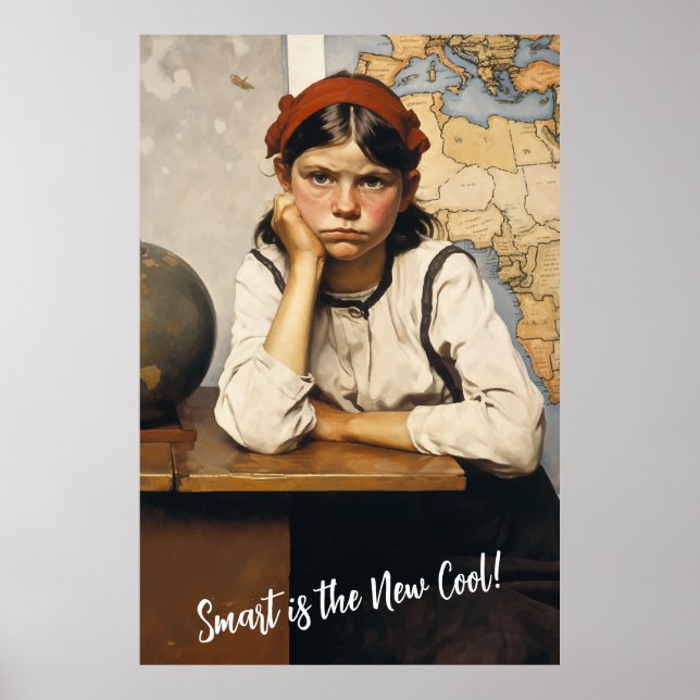 Affiche Retour à l'école Norman Rockwell dessin style (Devant)