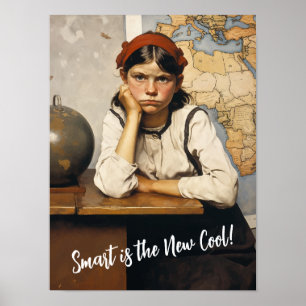 Affiche Retour à l'école Norman Rockwell dessin style