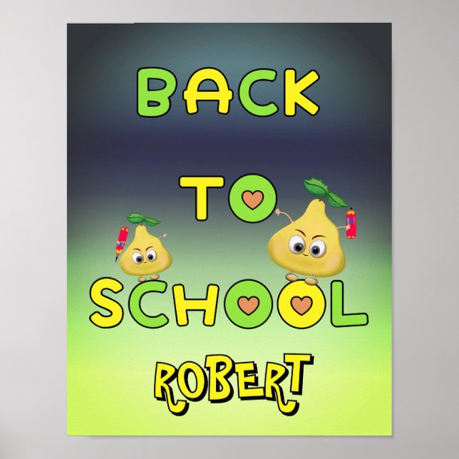 Affiche Retour à l'école poires drôles (Devant)