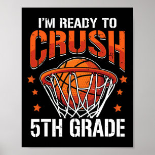 Affiche Retour À L'École Premier Jour De Basketball De 5E 