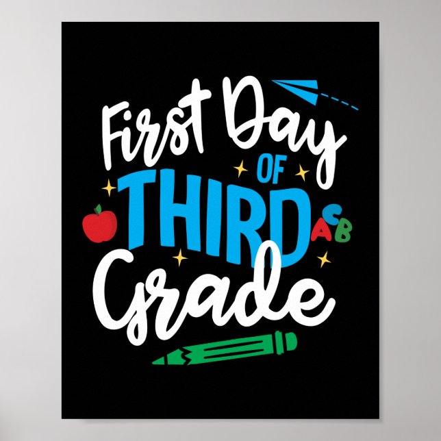 Affiche Retour À L'École Premier Jour D'Enseignant De Troi (Devant)