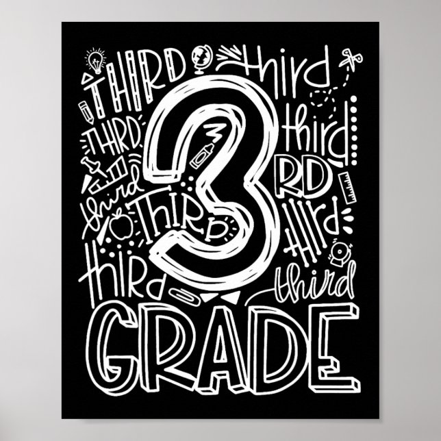 Affiche Retour à l'école Première journée d'école Typograp (Devant)