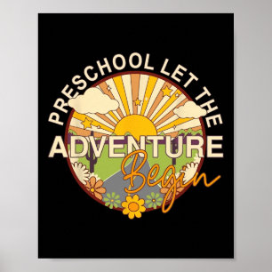 Affiche Retour à l'école Préscolaire Que l'aventure commen