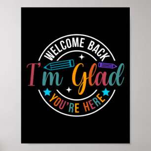 Affiche Retour à l'école Professeur Bienvenue Retour Je su