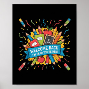 Affiche Retour À L'École Professeur Bienvenue Retour Je Su