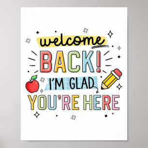 Affiche Retour À L'École Professeur Bienvenue Retour Je Su