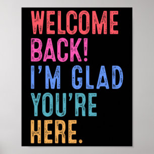 Affiche Retour à l'école Professeur Bienvenue Retour Je su