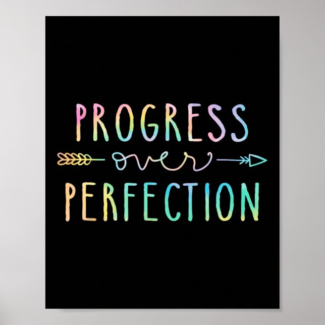 Affiche Retour à l'école Progrès Plutôt que Perfection Mot (Devant)