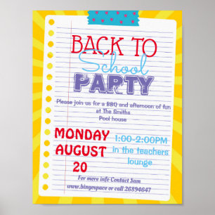 Affiche retour à l'école PTA événement PTO maternelle prof