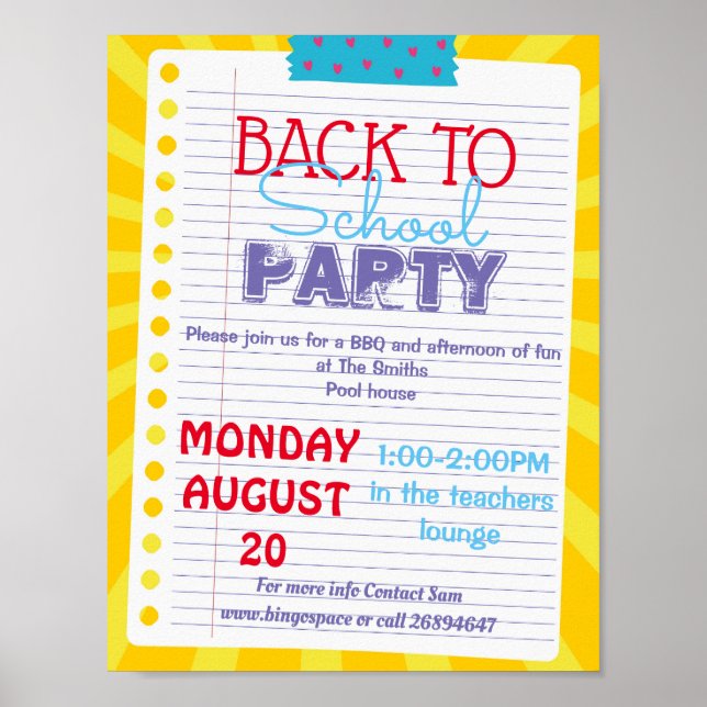 Affiche retour à l'école PTA événement PTO maternelle prof (Devant)