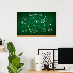 Affiche Retour à l'école Science Chalkboard Éducation