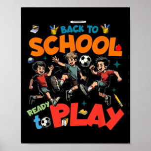 Affiche Retour à l'école Un joueur de football drôle Enfan