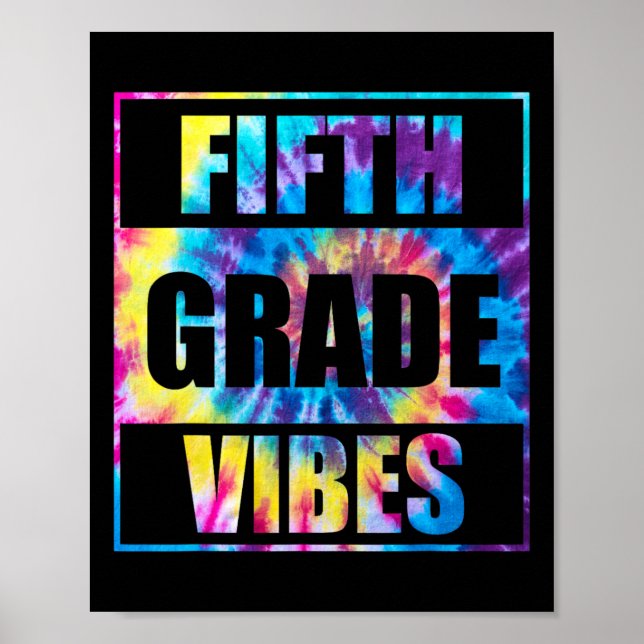 Affiche Retour À L'École Vibes De 5E Année Premier Jour De (Devant)