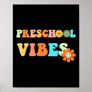 Affiche Retour À L'École Vibes De La Préscolaire Premier J