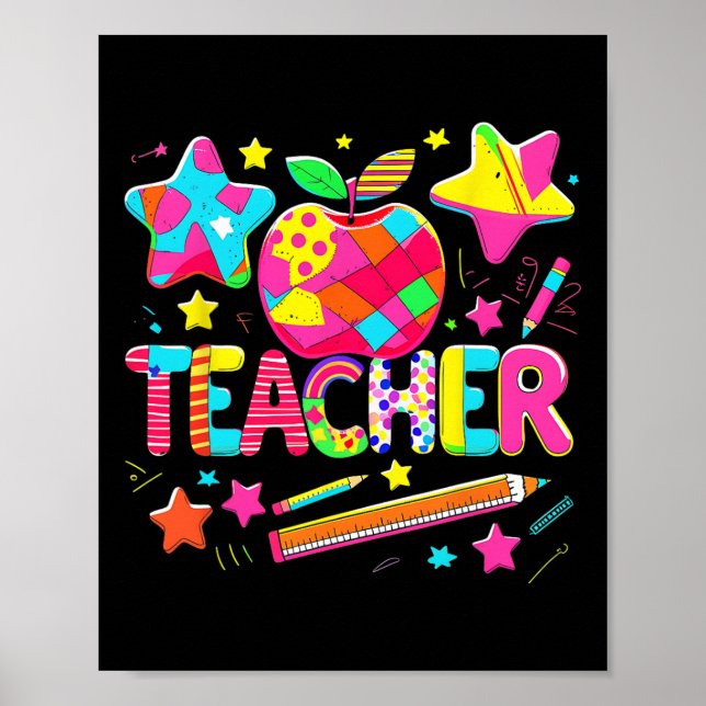 Affiche Retour À L'École Vie De L'Enseignant Inspiré Appre (Devant)