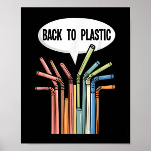 Affiche Retour aux pailles en plastique Président Trump dé