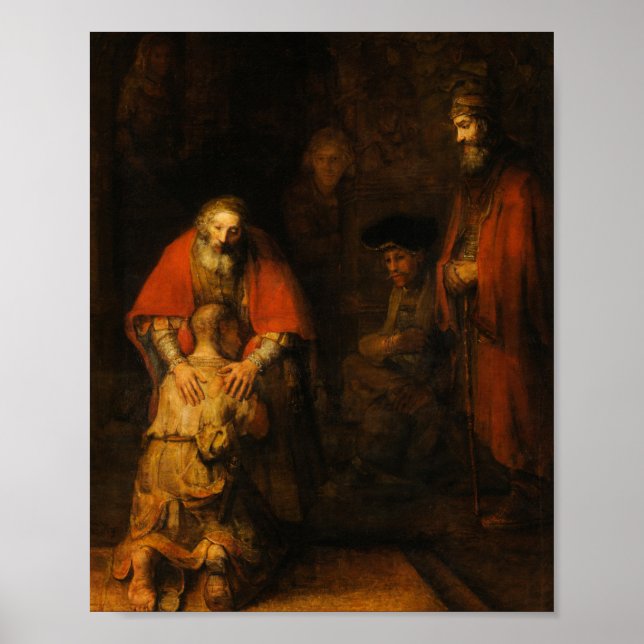 Affiche Retour du fils prodigue par Rembrandt van Rijn (Devant)