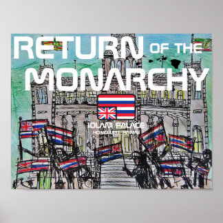 AFFICHE RETOUR DU PALAIS MONARCHY IOLANI