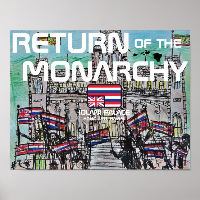 AFFICHE RETOUR DU PALAIS MONARCHY IOLANI (Devant)