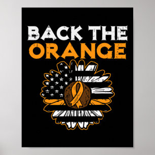 Affiche Retour L'Orange Sunflower US Drapeau Leukemia Laur
