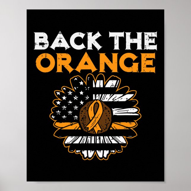 Affiche Retour L'Orange Sunflower US Drapeau Leukemia Laur (Devant)