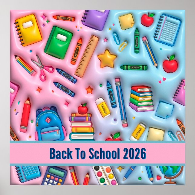 Affiche Retour personnalisé à l'école 2026 (Devant)