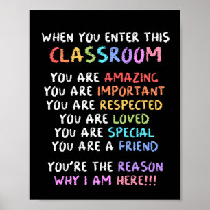 Affiche Retourner À L'École Enseignant Lorsque Vous Entrez