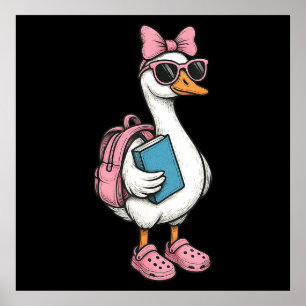 Affiche Retourner À L'École Filles D'Oie Silly