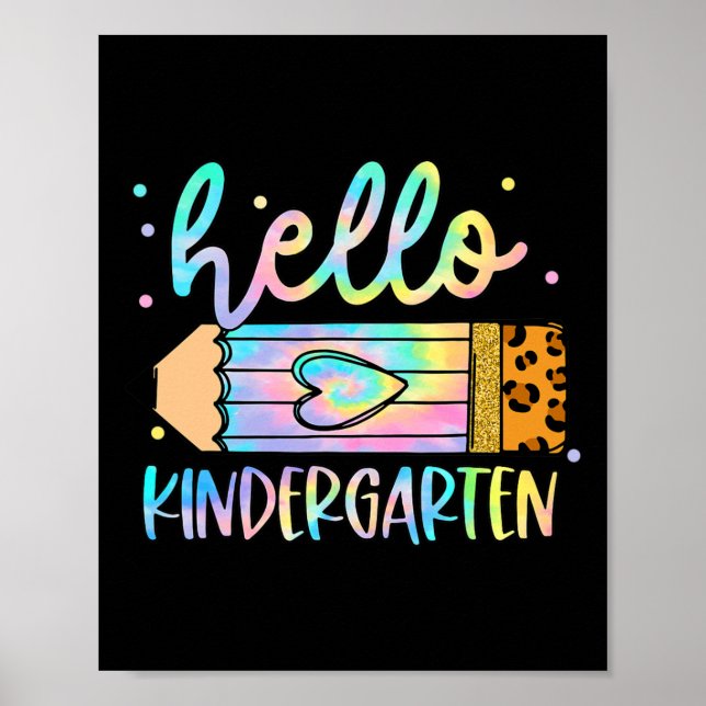 Affiche Retourner À L'École Hello Kindergarten Leopard Tie (Devant)