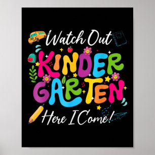 Affiche Retourner À L'École Suivre Le Jardin D'Enfants Ici