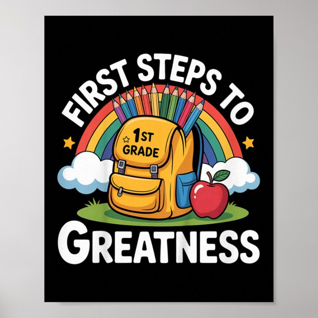 Affiche Retourner À L'Équipement Scolaire Pour Les Enfants (Devant)