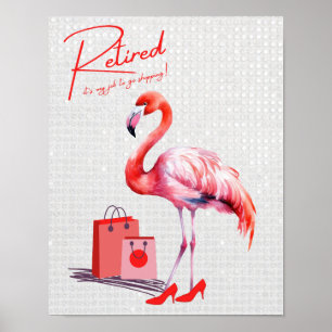 Affiche Retraité c'est mon boulot d'aller faire du shoppin