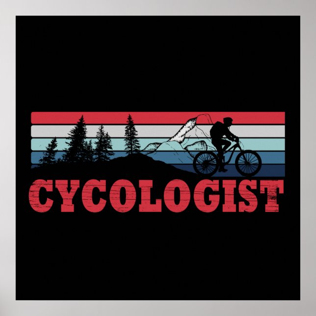 Affiche Retraite de cyclisme drôle - Cycologue  (Devant)