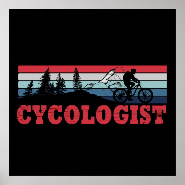 Affiche Retraite de cyclisme drôle - Cycologue  (Devant)