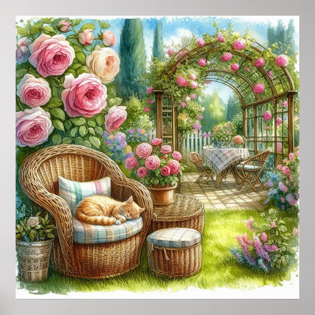 Affiche Retraite de jardin paysage 2 (Devant)