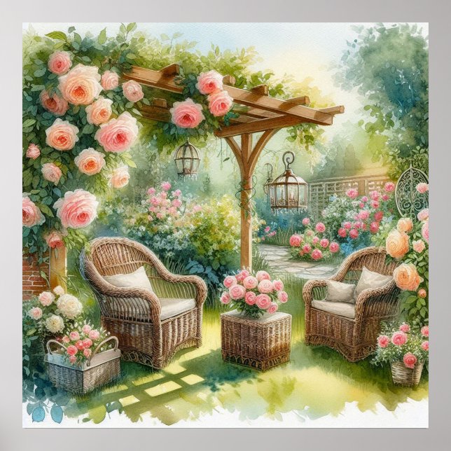 Affiche Retraite de jardin paysage 5 (Devant)