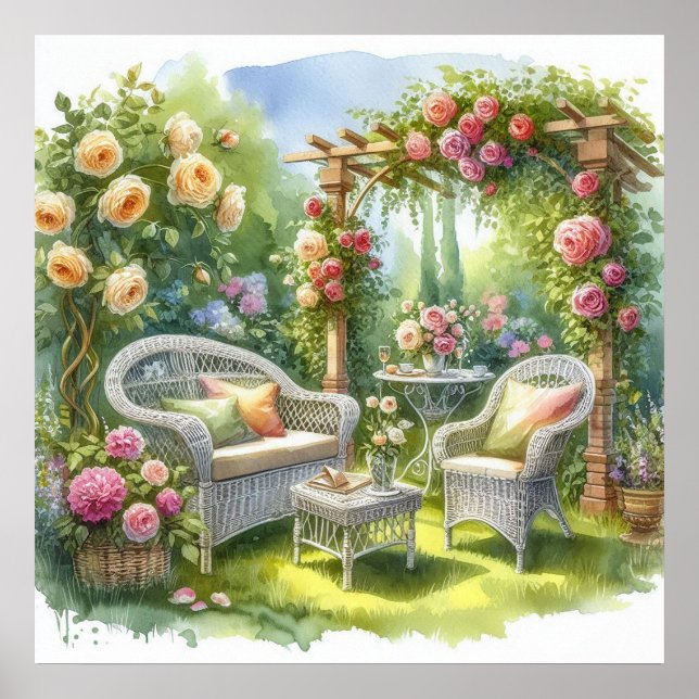 Affiche Retraite de jardin paysage 8 (Devant)