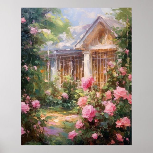 Affiche Retraite de jardin rose (Devant)