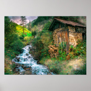 Affiche Retraite de l'homme de montagne