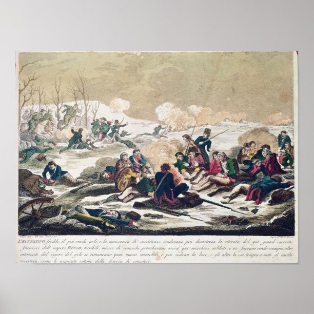 Affiche Retraite de Moscou, gravée par J. Hassell (Devant)