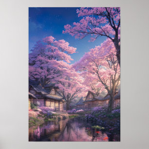 Affiche Retraite de village Cherry Blossom