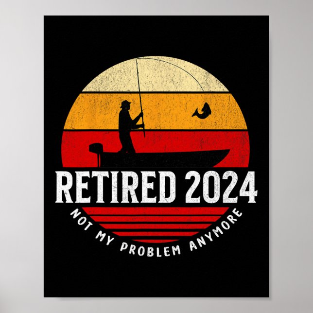 Affiche Retraité drôle de pêche retraite rétro parti pêche (Devant)