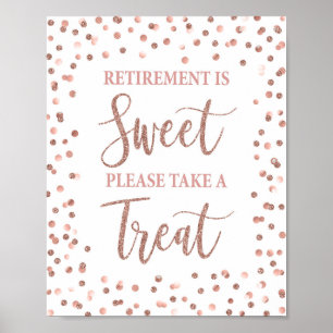 Affiche Retraite est Sweet Party Signer Rose Parties scint