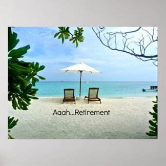 Affiche Retraite, journée ensoleillée à la plage