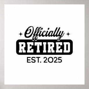 Affiche Retraite officielle vintage 2025 Drôle retraite