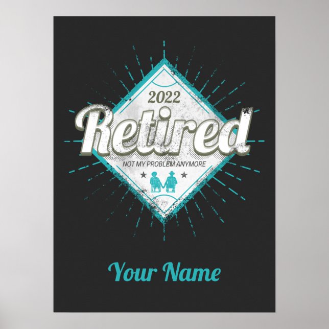 Affiche Retraité Pas Mon Problème Plus Retraité Vintage (Devant)