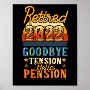 Affiche Retraite Retraite Adieu Tension Bonjour Pension