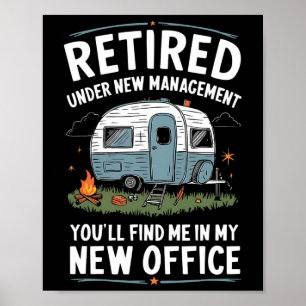 Affiche Retraite Retraité Drôle Camionneur Camp Camping